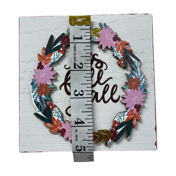 It’s Fall Y’All Whitewashed Distressed Wood Sign NWT - Picture 6 of 6